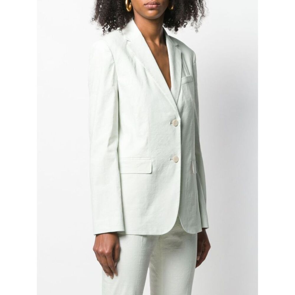 NWT THEORY Womens Green Single-breasted Blazer Jacket Size: 10
